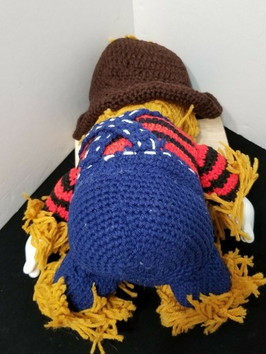 SELTEN VINTAGE 14" HANDGEMACHTES HÄKELGARN SCHEUCHE - THANKSGIVING HALLOWEEN DEKOR - Bild 9 von 9