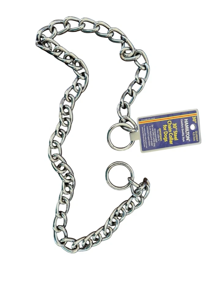 Collar de perro de cadena de acero pesado Hamilton Ex de 30" Foto 3 de 4