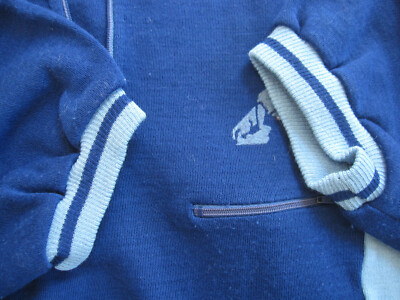 Maillot Cycliste Vintage Peugeot Cycles – Bleu – Taille L – Années 70 – Acrylique