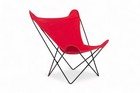 Vintage Mid Century Red Butterfly Canvas and Metal Chair by Knoll