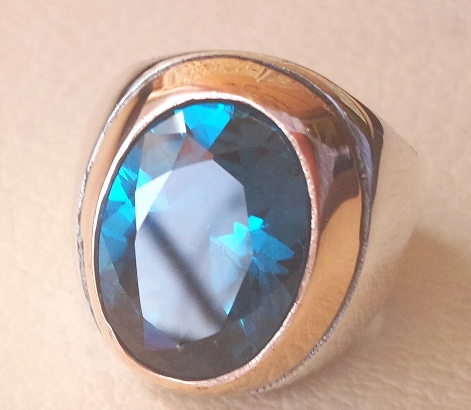 Natural Iolite Ring 925 Silver Huge Gemstone Signet Handmade Mens Jewelry MR#294 - Image 2 of 3