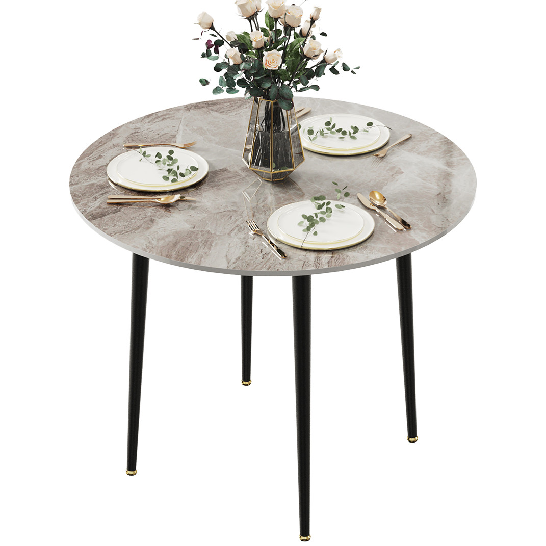 Mesa de cocina redonda mesa de comedor grande moderna placa de piedra para comedor salón 80 cm