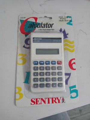Vintage Sentry CA338 Pocket Handheld Calculator 8 Digit Display White Battery