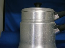 Vintage Mirro aluminum double boiler pot M-1801 1 1/2 quart Made in USA