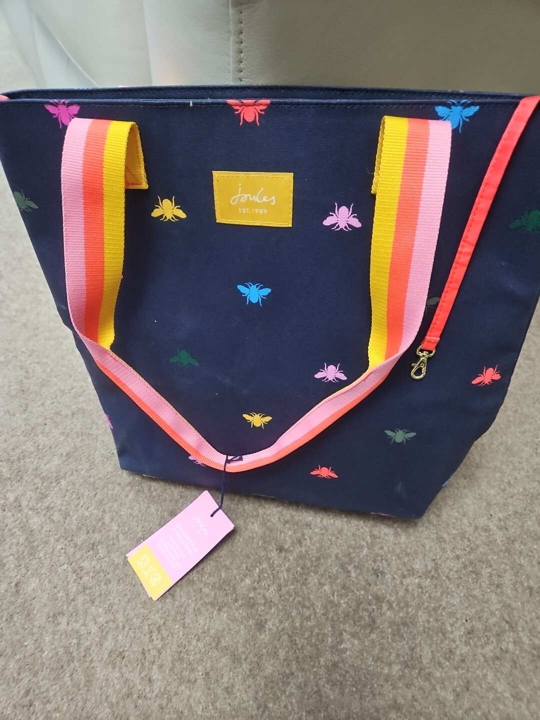 JOULES NAVY BEES PRINT LARGE TOTE/SHOULDER BAG (NO TOILETRIES) eBay