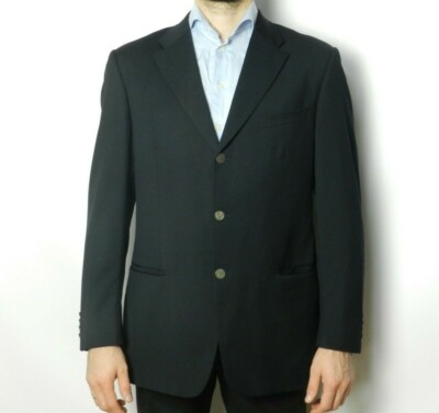 Valentino Roma Men's Blue Blazer 100% Virgin Wool Size 52R L