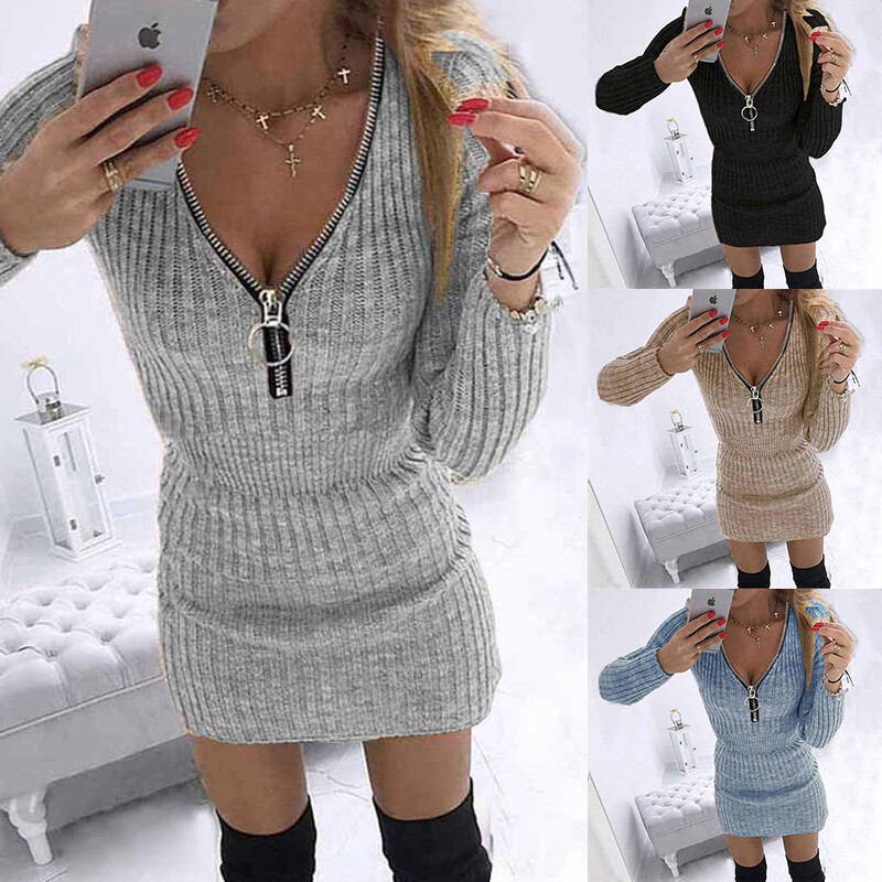 ladies oversized jumper dress Top Knitted Chunky Sleeve Sweater Long Womens Viola