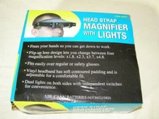 Head Band Visor Dual MAGNIFIER JEWELERS Magnifying 2 lights 1.8x 2.3x 3.7x 4.8x