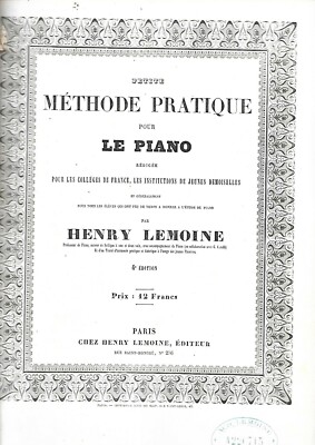 Praktische Klaviermethode für Piano Henry Lemoine 4. Ausgabe REF E6H