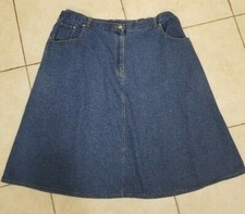 Denim 24/7 Ladies Denim Blue 5 Pocket Plus Size Skirt - See Measurements