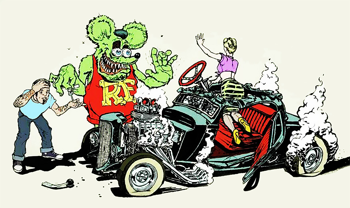 2-PACK RAT FINK ED ROTH RAT ROD HOT ROD MOTORCYCLE STICKER VINTAGE ...