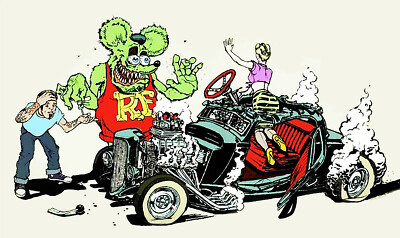 2-PACK RAT FINK ED ROTH RAT ROD HOT ROD MOTORCYCLE STICKER VINTAGE ...