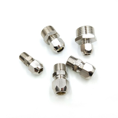 4mm - 16 mm Straight Bite Type Ferrule Fittings Union Male thread Nickel-plated - Picture 5 of 28