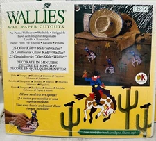 Ride’m Wallies Pre-pasted Wallpaper Cut Outs Cowboys Rodeo Horses Western Cactus