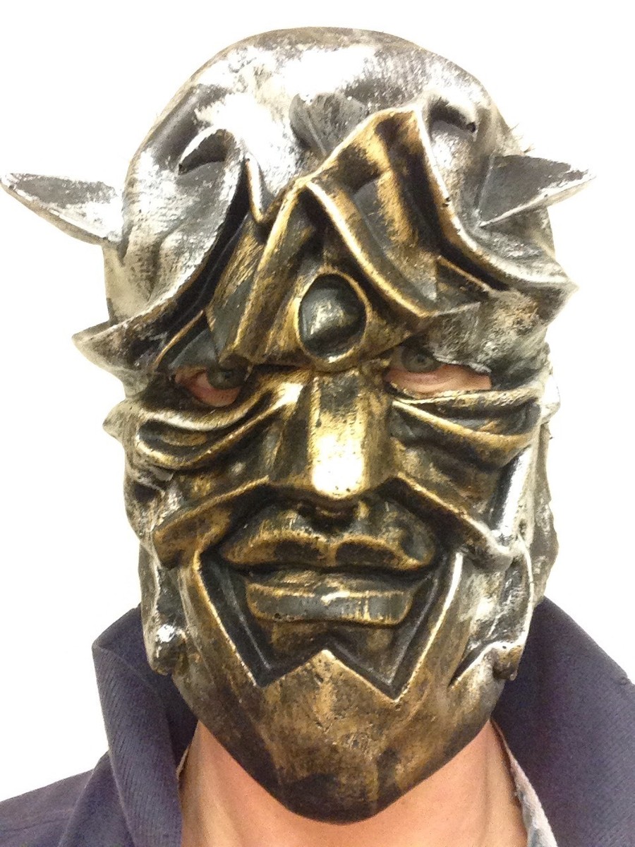 Römische Gesichtsmaske Aus Messing – Verzinnt, Mit Lederfutter, Für LARP & Mittelalter