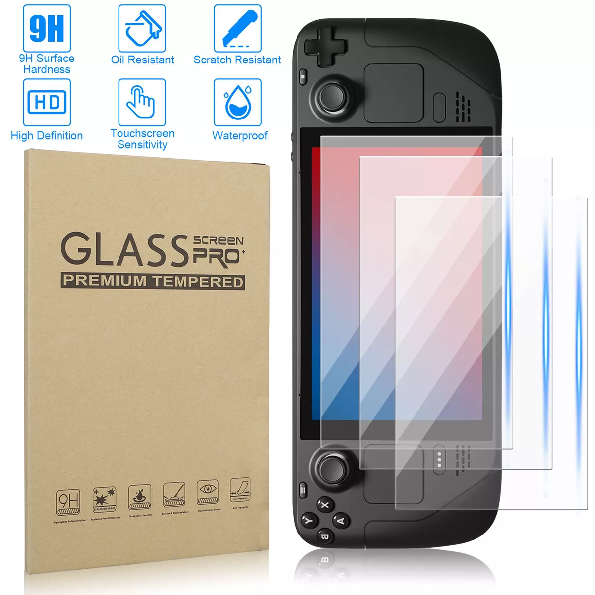 Steam Deck Screen Protector, Ultra HD Glass Protector 9H Hardness