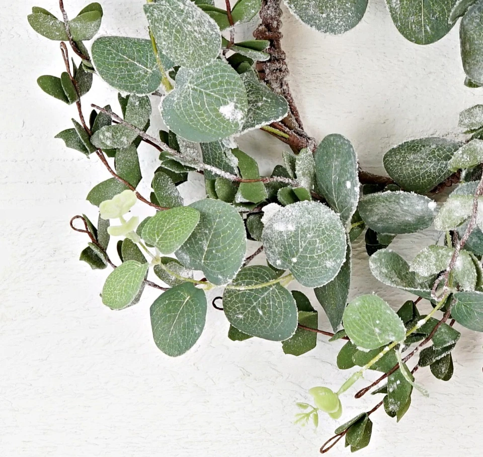 Anillo de vela de eucalipto nevado de 4-1/2" Foto 2 de 4