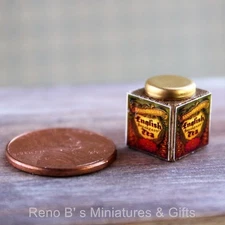 Dollhouse miniatures Beverage 1:12 English Breakfast Tea Tin NEW