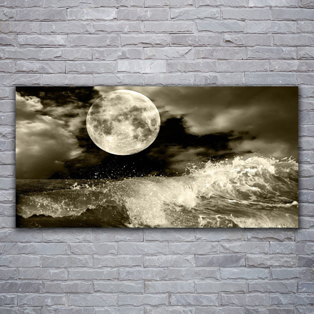 Impression sur verre 120x60 Nuit Lune Tulup pour sublimer l'ambiance du salon