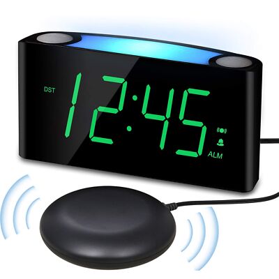 walmart vibrating alarm clock Mcombo PU Leather Recliner with Ottoman, 360 Swivel, Massage Feature,  Black, 4901