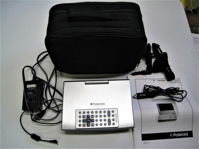 Polaroid PDV-0813A Portable DVD Player 8" Screen Remote Chargers Case
