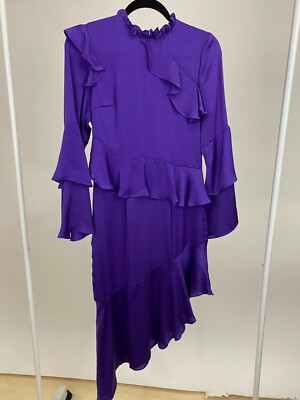 Midi Womens Loose Silk Purple Cocktail Party Dress, US 4, ASOS | eBay