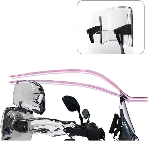 Klar Einstellbar Motorrad Windschutzscheibe Clip On Windschild Universal Spoiler - Bild 8 von 11