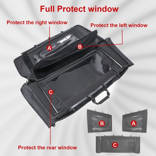 Black Soft Top Window Storage Bag For Ford Bronco 4 Door Accessories 2021-2023 - Picture 6 of 10