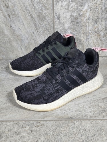 Adidas Originals NMD R2 Black Wonder Pink Camo Glitch Shoes BY9314 Womens  Size 7 | eBay