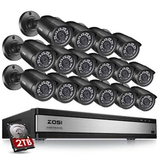 ZOSI 16 Channel 5MP Lite DVR Camera system 1080P Outdoor Night vision 2TB System