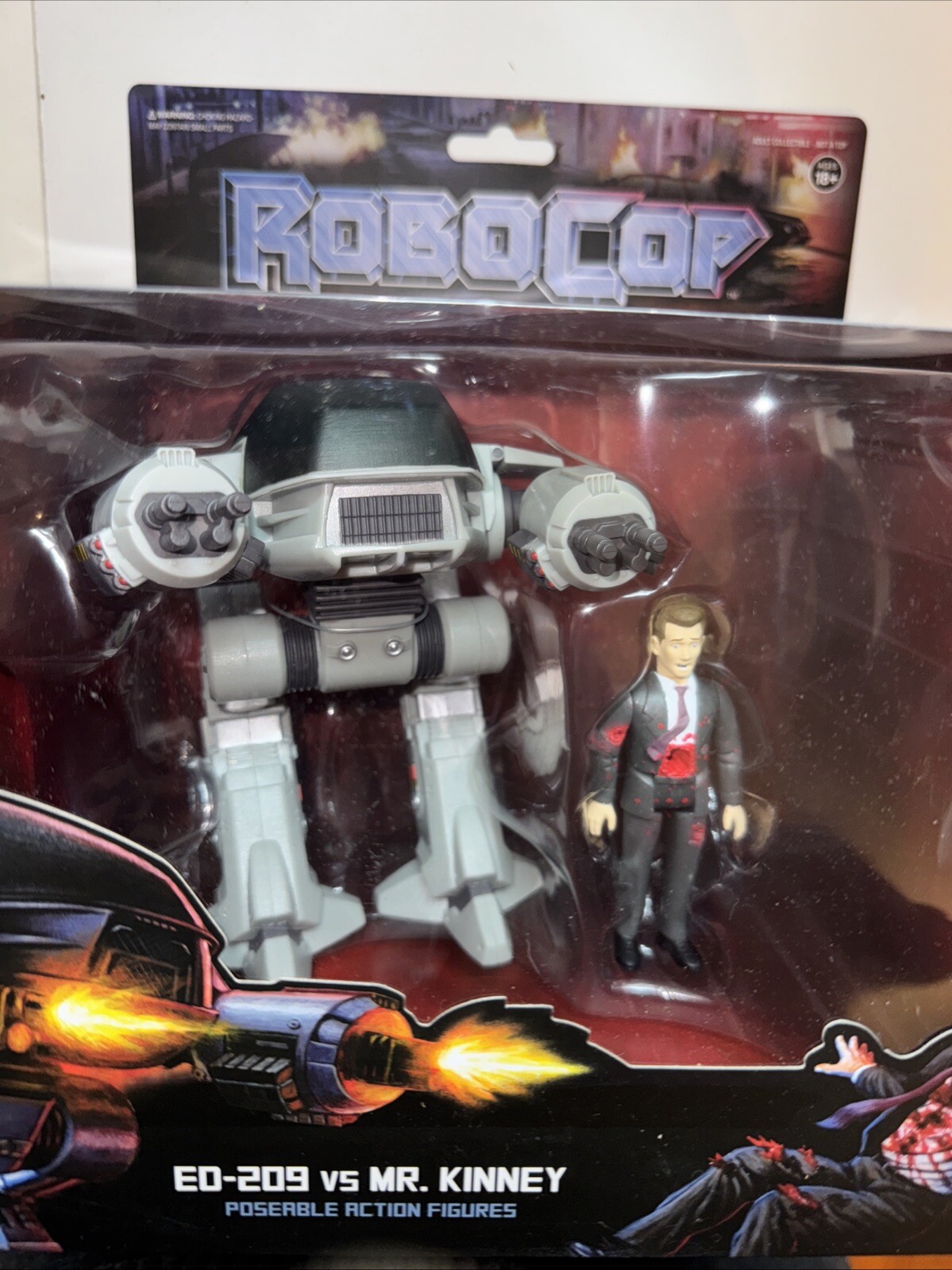 SUPER7 ROBOCOP EXCLUSIVE ED-209 & MR. KINNEY 2 PACK FIGURE REACTION NEW MISB