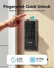 Smart Door Lock with Camera 6 in 1 +Doorbell+Fingerprint Keyless Entry WiFi #US