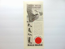 1939 BALL-BAND RUBBER BOOTS FOOTWEAR vintage art print ad