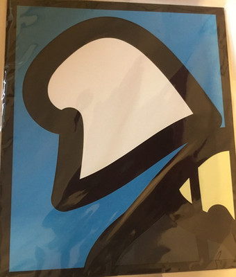 JULIAN OPIE ''Strandkopf'' ausgeschnittene Karte mehrlagiger Karton Porträtdruck 14'' x 12''