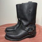 DINGO Dean Mens Black Leather Biker Harness Motorcycle Boots DI19057 Size 10 D