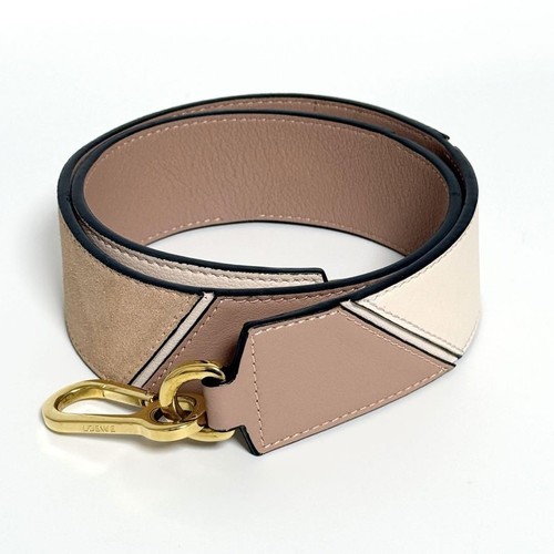 Loewe Puzzle Shoulder Bag Pink Leather Metal Used Japan