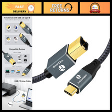 15FT USB B to USB C Printer Cable, USB C to B Cord for MacBook, MIDI Keyboard 