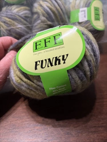 Lot of 12 balls of Olive Grey Charcoal Multi FUNKY Chunky knitting yarn #40 image 2