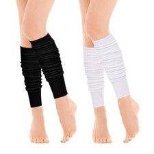 2 Pairs Leg Warmers for Women Long Leg Socks Ribbed Knit for Sports Parties