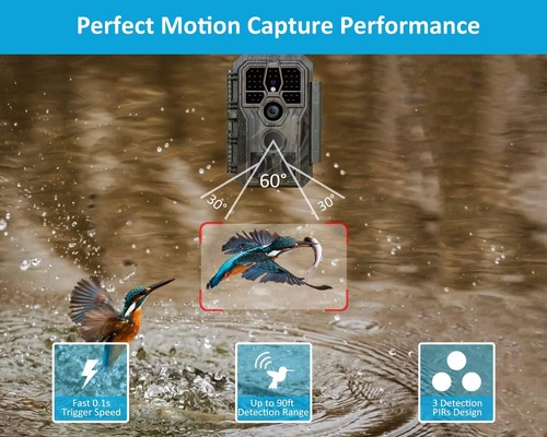 GardePro E5S Trail Camera, 64MP 1296p HD Video, Game Cameras with camouflage - 第 6/9 張圖片