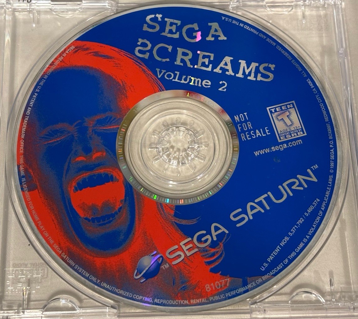 Sega Saturn Sega Screams Volume 2 (Sega Saturn, 1997)  - Disc Only - Tested