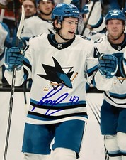 LUCA CAGNONI SIGNED 8x10 #1 - SAN JOSE SHARKS with COA - BARRACUDA