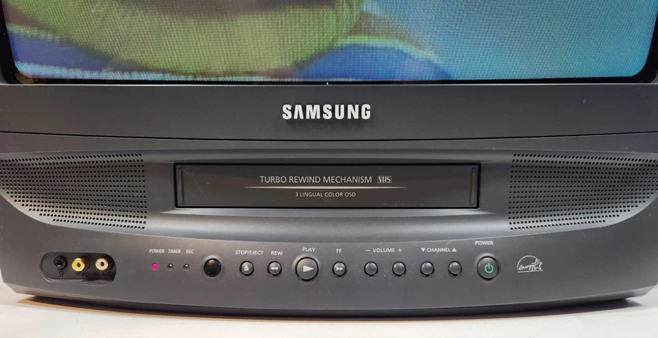 Samsung CXJ1952 19" VHS CRT TV w/Front Inputs Retro Gaming w/Remote TESTED/WORKS - Image 3 of 4
