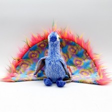 Vintage Ty Beanie Babies Flashy Peacock Plush Stuffed Animal Blue Rainbow Tail