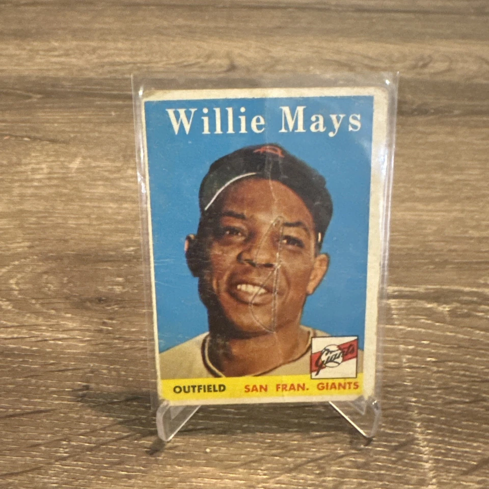 1958 Topps Willie Mays #5 pobre, pero presentable Foto 4 de 4