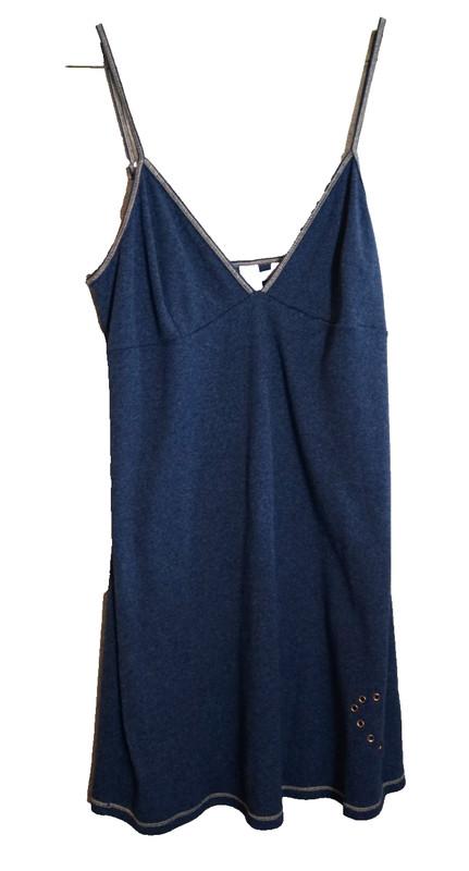 Victoria's Secret M denim color babydoll nightgown adjustable straps