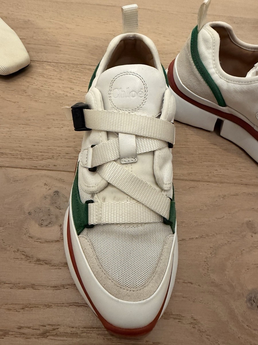 Chloé Sonnie suede & mesh low-top sneakers Size 38 | eBay