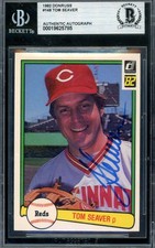 Tom Seaver Beckett BAS Signed 1982 Donruss Autograph