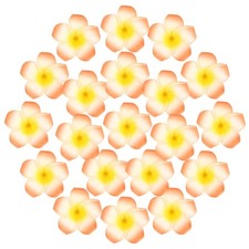 20-Pack Artificial Plumeria Flower Heads, 3.35" Fake Flowers,Yellow Heart Orange