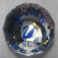 Vintage Swarovski Crystal Blue SCS Swan Retired Paperweight